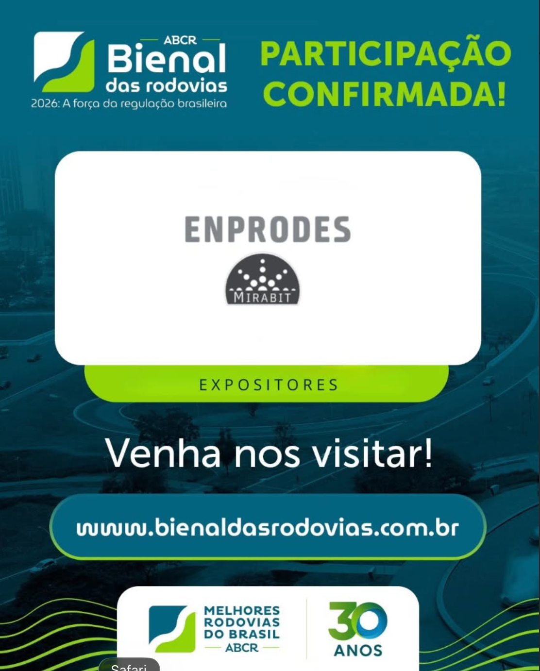Participação confirmada na Bienal das Rodovias!